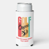 Rafraîchisseur Pour Canette Slim Women's GOLF QUEEN Nom personnalisé (Seltzer Recto)