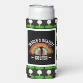 Rafraîchisseur Pour Canette Slim World's Okayest Golfer (Seltzer Recto)