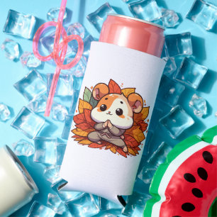 Rafraîchisseur Pour Canette Slim Yoga de hamster automnal kawaii