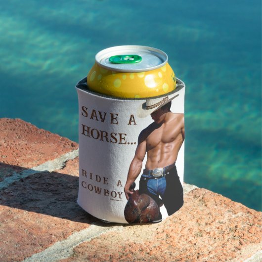 Rafraîchisseur Pour Canette SlipperyJoe's save horse ride paille cowboy casque (Piscine in situ)