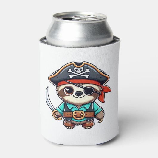 Rafraîchisseur Pour Canette Sloth Halloween Pirate Enfants Femmes Hommes Sloth (Can devant)