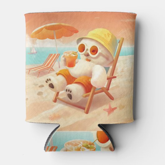 Rafraîchisseur Pour Canette Smile Dog - Mode Plage Activé (Devant)