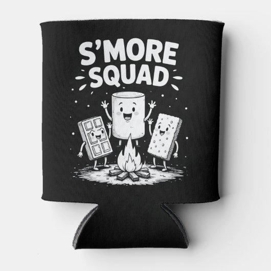 Rafraîchisseur Pour Canette S'mores Squad Camping Campfire Cute Marshmallow (Devant)