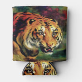 Rafraîchisseur Pour Canette Snarling Tiger Portrait Artistique (Devant)