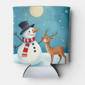 Rafraîchisseur Pour Canette Snowman et rennes joyeux (Devant)