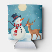 Rafraîchisseur Pour Canette Snowman et rennes joyeux (Dos)