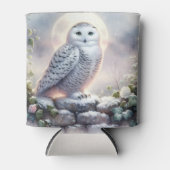 Rafraîchisseur Pour Canette Snowy Owl in Moonlit Winter Garden (Devant)