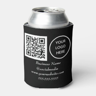 Rafraîchisseur Pour Canette Social media QR Code Black Modern Business Logo