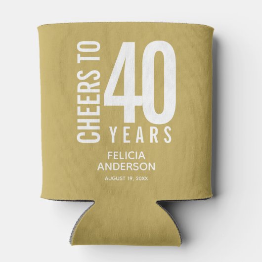 Rafraîchisseur Pour Canette Soirée à Anniversaire Or (Dos)