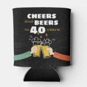 Rafraîchisseur Pour Canette Soirée Et Bières À 40 Anniversaire Rétro (Dos)