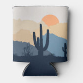 Rafraîchisseur Pour Canette Soleil désert bleu et beige (Devant)