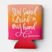 Rafraîchisseur Pour Canette Soleil Sable Boisson à la main Dégradé de pêche (Dos)