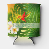 Rafraîchisseur Pour Canette Soleil tropical avec un colibri (Devant)