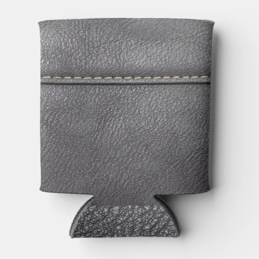 Rafraîchisseur Pour Canette Sophistication en cuir noir : Luxe du cuir noir (Devant)