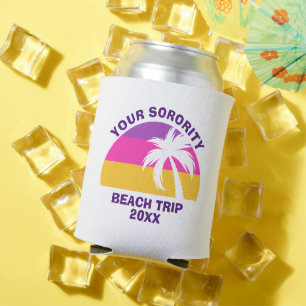 Rafraîchisseur Pour Canette Sorority Beach Trip Pink Palm Tree Tropical