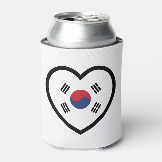 Rafraîchisseur Pour Canette South Korea Flag Heart (Can devant)