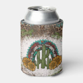 Rafraîchisseur Pour Canette Southwest Cactus Leopard Sunflowers sublimation (Can devant)