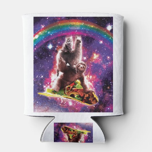 Rafraîchisseur Pour Canette Space Cat Llama Sloth Riding Taco (Dos)