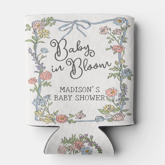 Rafraîchisseur Pour Canette Spring Garden Party Pastel Floral Baby shower (Dos)