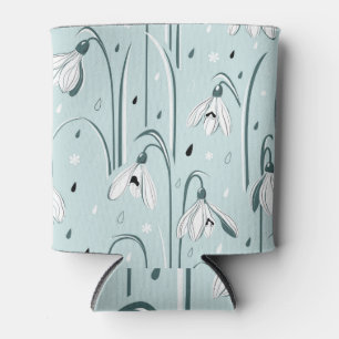 Rafraîchisseur Pour Canette Spring Snowdrop : Arrière - plan Vintage Raindrop.
