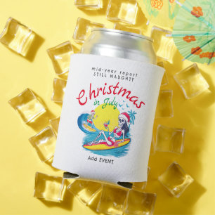 Rafraîchisseur Pour Canette Squelette Noël en Juillet Surf de plage Naughty