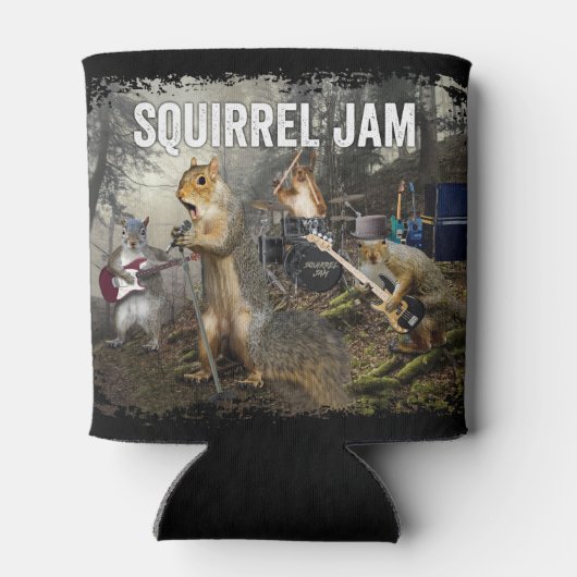 Rafraîchisseur Pour Canette Squirrel Jam - drôle de groupe de rock (Dos)