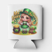 Rafraîchisseur Pour Canette St. Patrick's Day mignonne Animée fille Leprechaun (Dos)