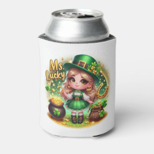 Rafraîchisseur Pour Canette St. Patrick's Day mignonne Animée fille Leprechaun