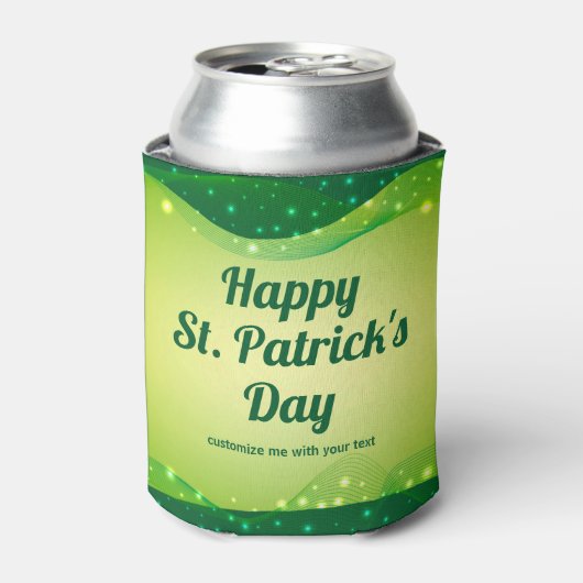 Rafraîchisseur Pour Canette St. Patrick's Day Party Cute Custom Green Sparkle (Can devant)