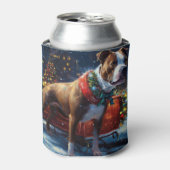 Rafraîchisseur Pour Canette Staffordshire Bull Terrier Noël Festive (Can devant)