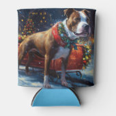 Rafraîchisseur Pour Canette Staffordshire Bull Terrier Noël Festive (Devant)
