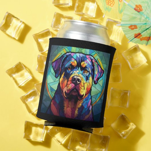 Rafraîchisseur Pour Canette Stained Glass Rottweiler (Été in situ)