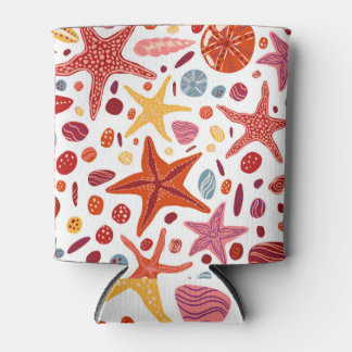 Rafraîchisseur Pour Canette Starfish, Coquillages, Pierres Motif sans couture.
