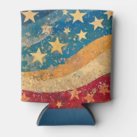 Rafraîchisseur Pour Canette Stars et rayures Folksy (Devant)