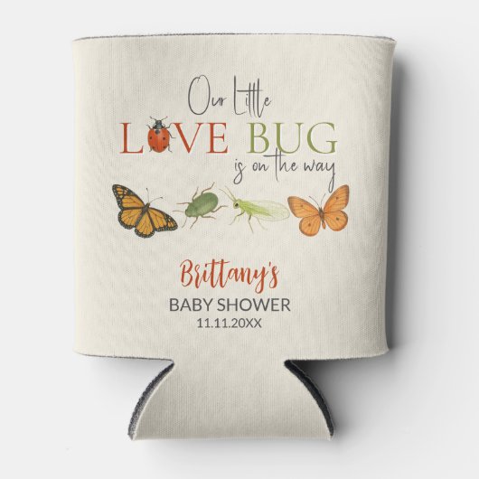 Rafraîchisseur Pour Canette Sticker pour Baby shower Little Love Bug (Devant)