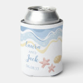 Rafraîchisseur Pour Canette Sticker Seashell Starfish Ocean Sea Theme (Can devant)