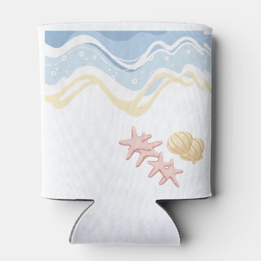 Rafraîchisseur Pour Canette Sticker Seashell Starfish Ocean Sea Theme (Dos)