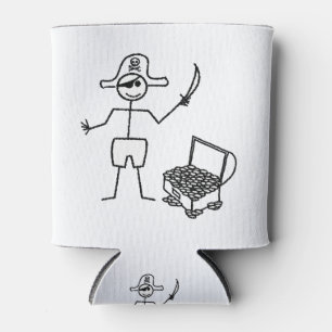 Rafraîchisseur Pour Canette Stickman Pirate Avec Poitrine Au Trésor