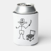 Rafraîchisseur Pour Canette Stickman Pirate Avec Poitrine Au Trésor (Can Dos)