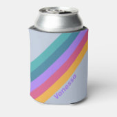 Rafraîchisseur Pour Canette Stripes de rêve en Pansy doux avec nom (Can Dos)