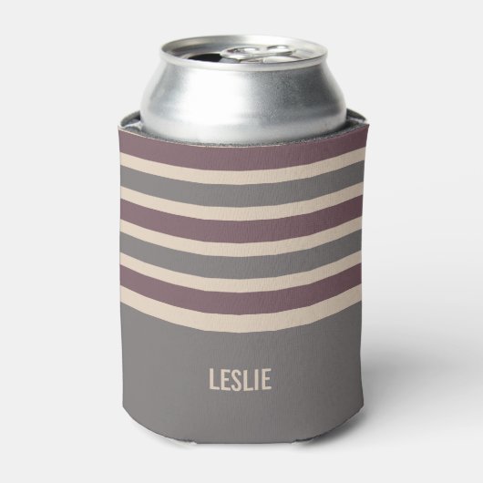 Rafraîchisseur Pour Canette Stripes Motif personnalisé boisson monogramme glac (Can devant)