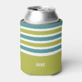 Rafraîchisseur Pour Canette Stripes Motif personnalisé boisson monogramme glac (Can devant)