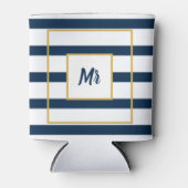 Rafraîchisseur Pour Canette Stripes nautiques de la Marine M. (Devant)