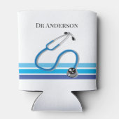 Rafraîchisseur Pour Canette Stylé Blue Stripes et Stethoscope Doctor (Dos)