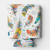 Rafraîchisseur Pour Canette Style Boho, motif en plumes sans soudure. (Dos)