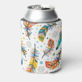 Rafraîchisseur Pour Canette Style Boho, motif en plumes sans soudure. (Can Dos)