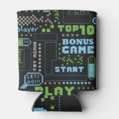 Rafraîchisseur Pour Canette Style de jeu Pixel : motif abstrait transparent (Dos)