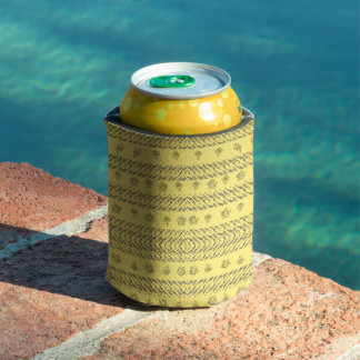 Rafraîchisseur Pour Canette Style marine jaune élégant Bleu Stripes & motif fl