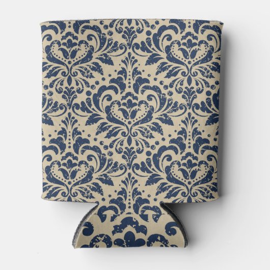 Rafraîchisseur Pour Canette Style Rétro : Abstrait Floral sans joint (Devant)