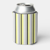 Rafraîchisseur Pour Canette Stylish Yellow and Grey Striped Monogram (Can Dos)